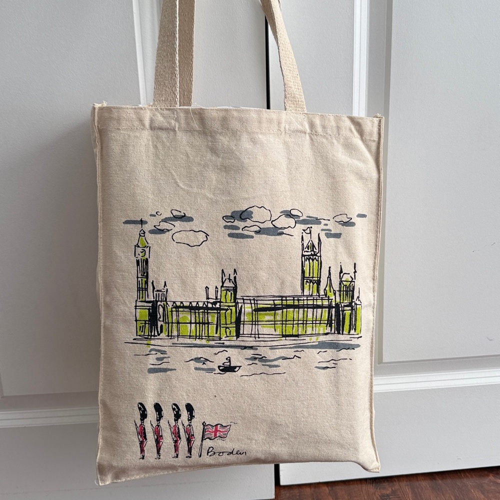 Boden Canvas Tote Bag with London Print